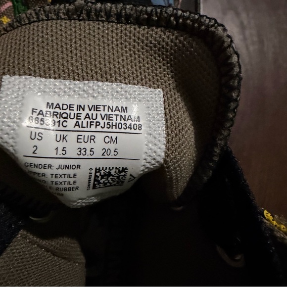 Converse Chuck Taylor All Star Dinoverse Dinosaur Hi Top Sneakers Kids Size 2 - Picture 9 of 10